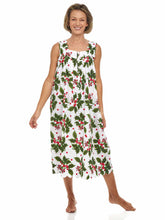 Load image into Gallery viewer, Holiday Print Gathered Nightgown