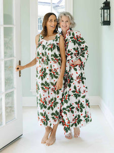 Holiday Print Gathered Nightgown