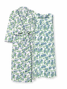 Hydrangea Bundle: Classic Robe + Gathered Nightgown
