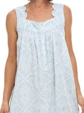Load image into Gallery viewer, Ice Blue Filigree Gathered Nightgown