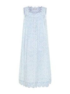 Ice Blue Filigree Gathered Nightgown