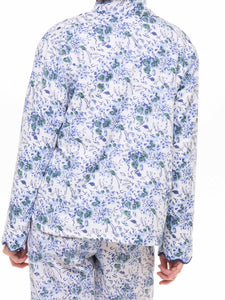 Blue Floral Fleece Jacket