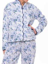 Load image into Gallery viewer, Blue Floral Fleece Jacket
