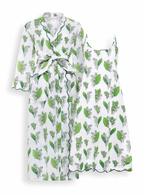Lily Of The Valley Bundle: Classic Robe + Slip Nightgown
