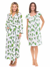 Load image into Gallery viewer, Lily of the Valley Bundle: Classic Robe + Cap Sleeve Short Nightgown
