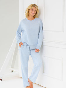 Ice Blue Quilted Loungewear Set