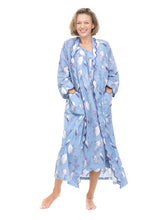 Load image into Gallery viewer, Blue Lily-of-the-Valley Bundle: Classic Robe + Gathered Nightgown
