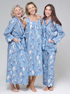 Blue Lily of the Valley Gathered Nightgown
