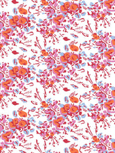 Load image into Gallery viewer, Pink Floral Hair Scrunchies (set of 2)
