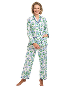 Hydrangea Suvin Pajamas with Scalloping