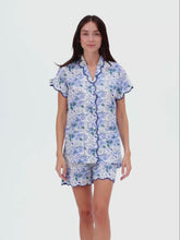Load and play video in Gallery viewer, Blue Floral S/S Pajamas with Shorts

