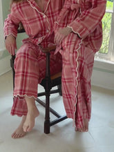 Load and play video in Gallery viewer, Elegant Red Flannel Plaid Classic Robe
