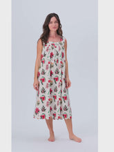 Load and play video in Gallery viewer, Christmas Floral Gathered Nightgown
