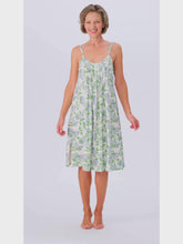 Load and play video in Gallery viewer, Hydrangea Pima Knit Pleated Slip Nightgown
