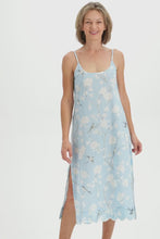 Load and play video in Gallery viewer, Pale Blue Gardenia Slip Nightgown
