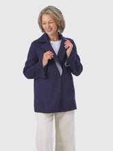 Load and play video in Gallery viewer, Navy/Grey Reversible Alpaca Jacket
