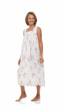 Load and play video in Gallery viewer, Lavender Print Gathered Nightgown
