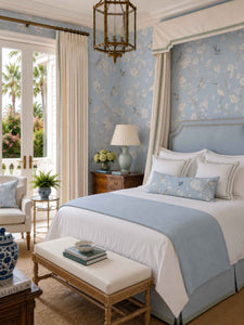 Pale Blue Gardenia Indoor Fabric