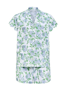 Hydrangea Pima Knit PJs with Shorts