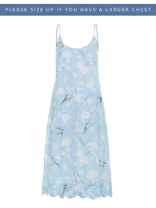 Pale Blue Gardenia Slip Nightgown