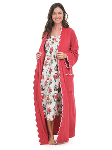 Christmas Floral Gathered Nightgown