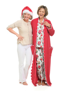 Christmas Floral: Red French Terry Robe + Pajamas