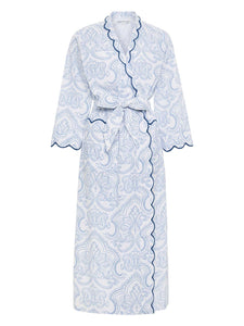 Blue Paisley Classic Robe