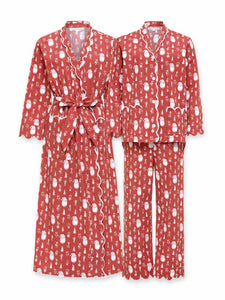Santa Print Bundle: Classic Robe + Pajamas