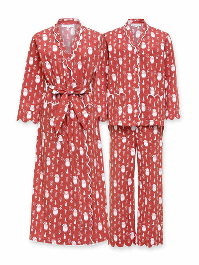 Santa Print Bundle: Classic Robe + Pajamas