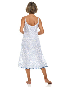 Blue Paisley Slip Nightgown