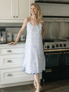 Blue Paisley Slip Nightgown