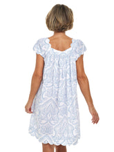 Load image into Gallery viewer, Blue Paisley Cap Sleeve Short Nightgown
