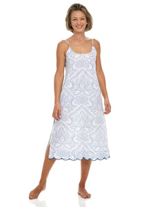 Blue Paisley Slip Nightgown