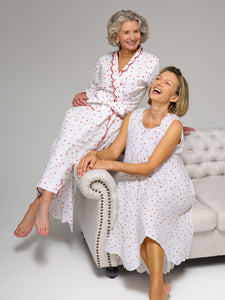 Hearts & Arrows Bundle: Classic Robe + Cap Sleeve Short Nightgown