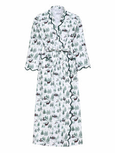 Christmas Toile Flannel Classic Robe