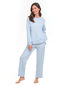 Ice Blue Quilted Loungewear Set