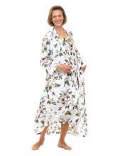 Load image into Gallery viewer, White Hummingbird Gathered Nightgown