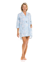 Load image into Gallery viewer, Pale Blue Gardenia Scalloped Nightshirt
