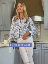 Load and play video in Gallery viewer, Blue Floral Fleece Jacket
