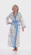 Load and play video in Gallery viewer, Blue/Green Pagoda Classic Robe
