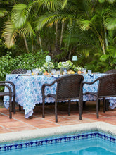 Load image into Gallery viewer, Blue Floral Scalloped Tablecloth
