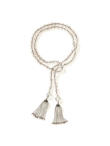 Crystal Quartz Lariat Necklace with Turkish Tassel