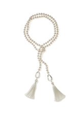 Load image into Gallery viewer, Freshwater Pearl with Mother of Pearl Lariat with Silk Tassel
