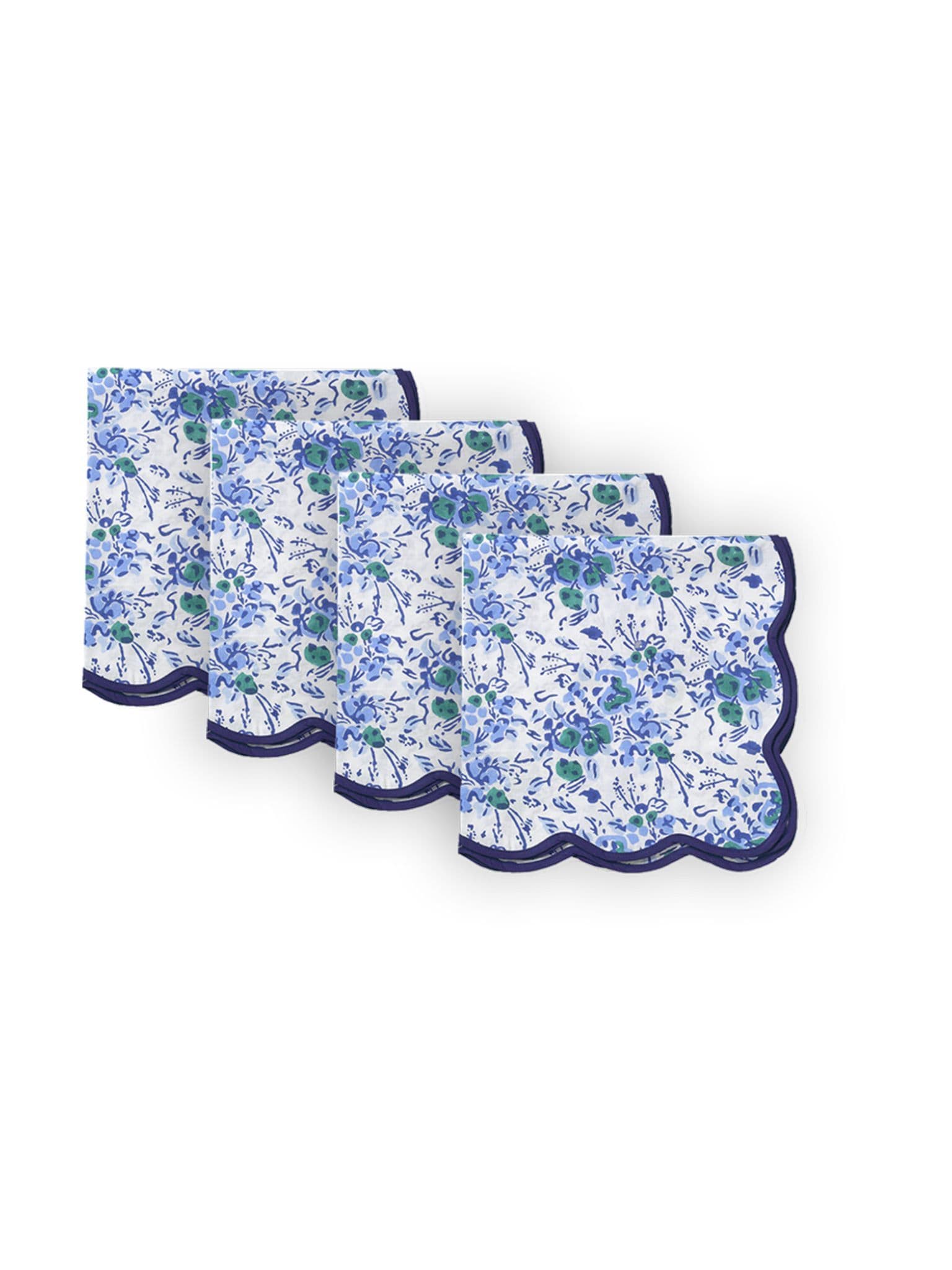 Blue & White Block Print Napkins (Set of 4) — Grace Home Decor