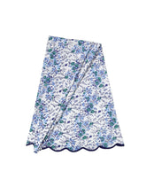 Load image into Gallery viewer, Blue Floral Scalloped Tablecloth
