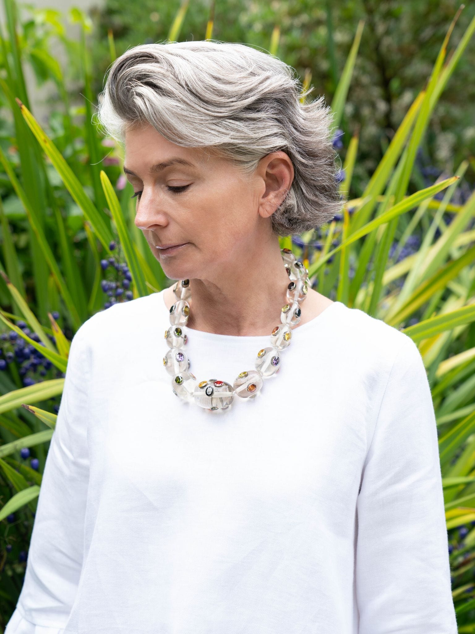 Clear resin best sale necklace