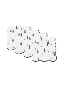 Ski Print Scalloped Napkins (set of 4)