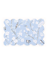 Load image into Gallery viewer, Pale Blue Gardenia Cork Backed Scalloped Placemats (set of 4)

