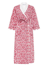Load image into Gallery viewer, Red Filigree Fleece-lined Classic Robe

