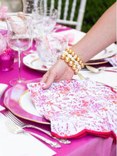Load image into Gallery viewer, Pink Floral Scalloped Napkins (set of 4)
